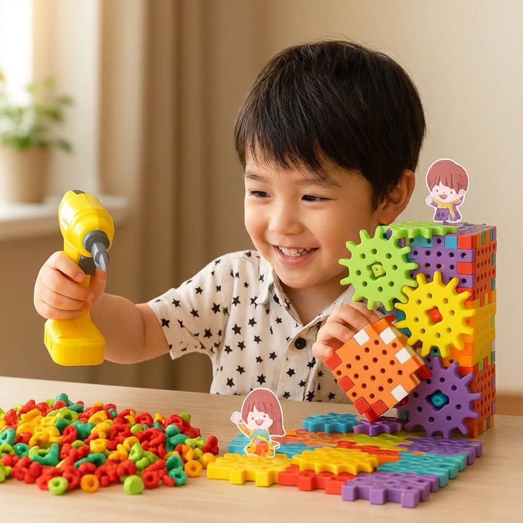 モンテッソーリ 3D 歯車&パズルブロック