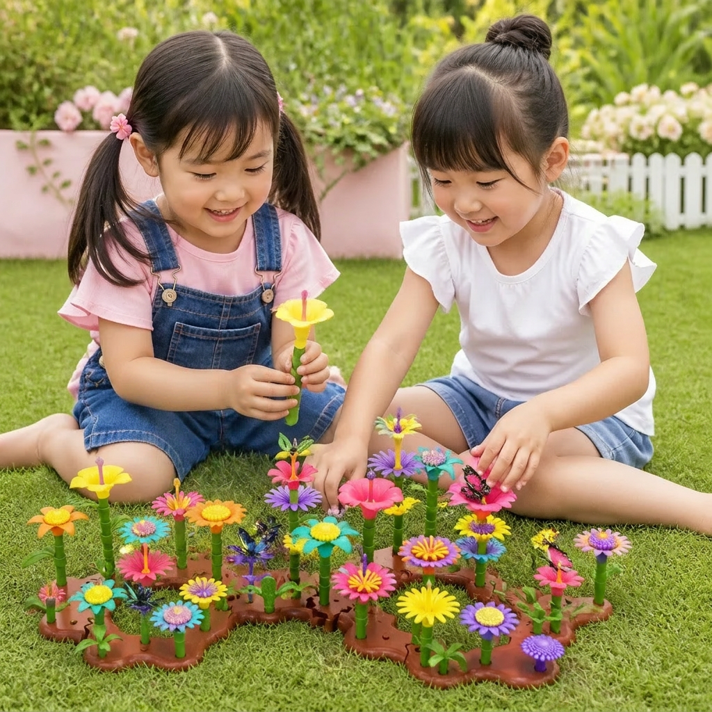 子ども用フラワーガーデン組み立ておもちゃ – 小さなガーデナーのための創造的な植栽&学習プレイセット