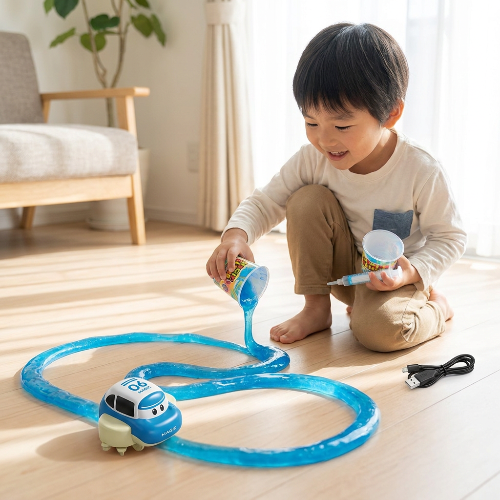 マジックスライムレーストラックセット 電動カーで作るDIYアドベンチャー
