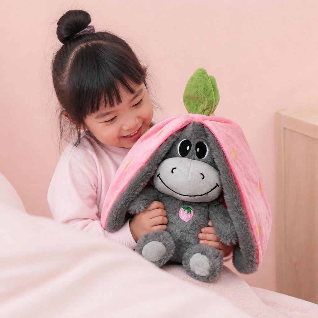 呼吸するロバのぬいぐるみ