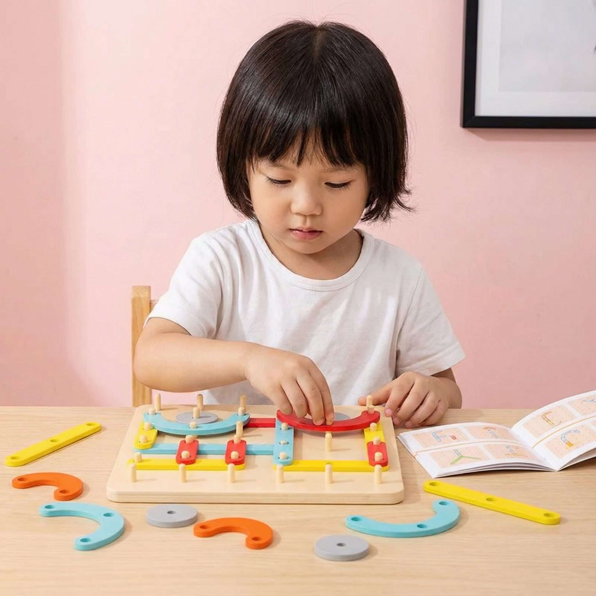 創造する子供 モンテッソーリ 創造的なモンテッソーリ 釘パズル 木製おもちゃ – Chibitomo