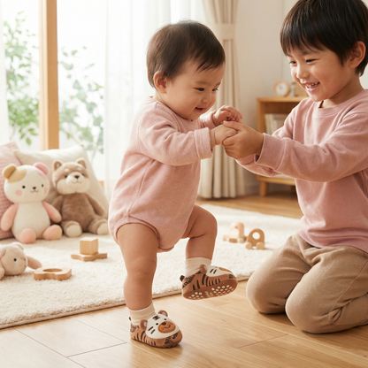 ふわふわのベビーソックスシューズ – あたたかく、滑り止め付きで快適