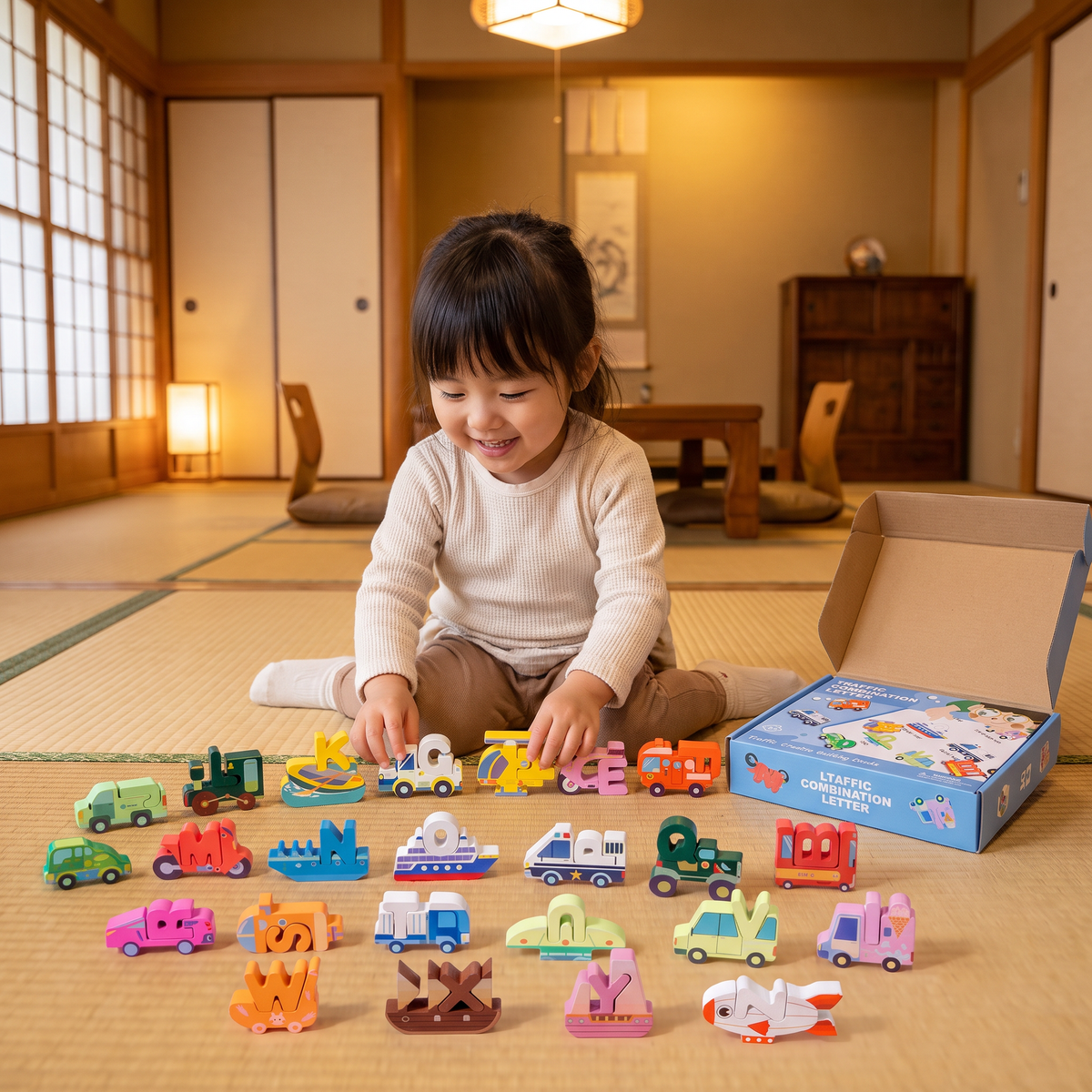 モンテッソーリ式3Dアルファベットブロックセット（52ピース）