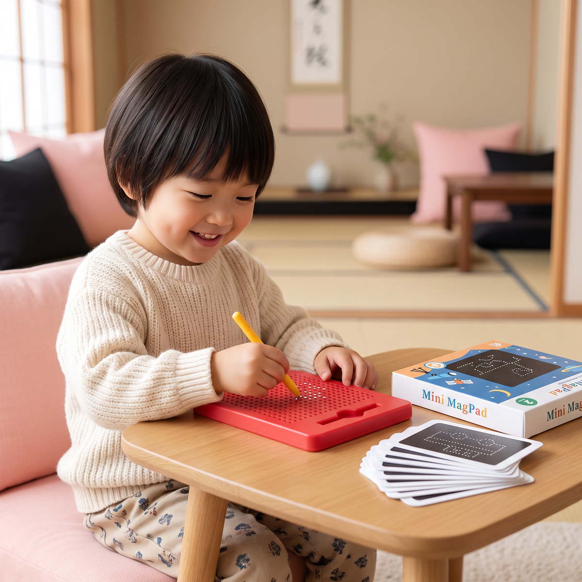 子ども用 2-in-1 マグネット式お絵かき・文字練習ボード（はめ込み式型パーツ付き）