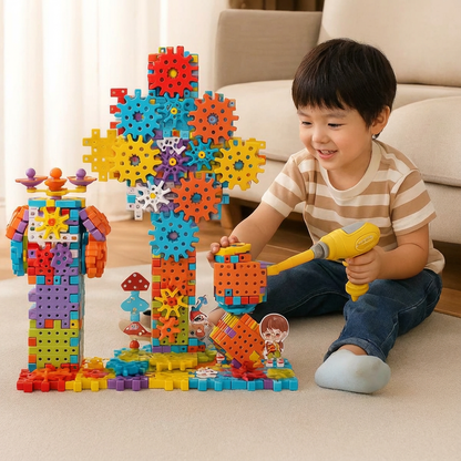 モンテッソーリ 3D 歯車＆パズルブロック