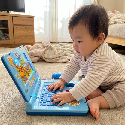 ライト・音楽・スクロール画面付き子ども用インタラクティブノートパソコン