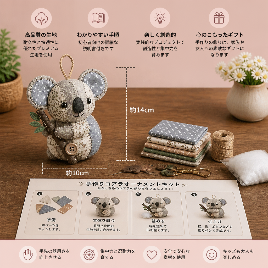 DIYアニマルソーイングキット 布で作るハンドメイドオーナメント手作りキット