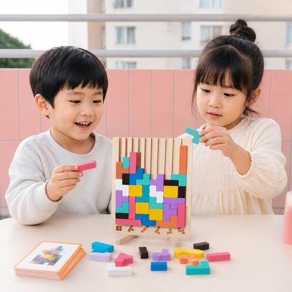 モンテッソーリ木製ブロック＆形合わせゲーム