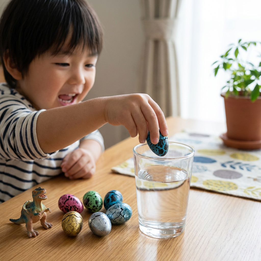 恐竜の孵化エッグキット – 水の中で成長するサプライズ恐竜入りエッグ
