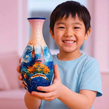 高級3Dパズル花瓶 - 本物の花にも対応