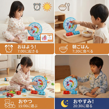 教育的モンテッソーリ 時計学習おもちゃ