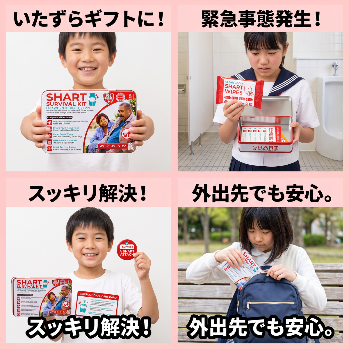 おもしろおならサバイバルキット – うんちネタのいたずらギフトセット