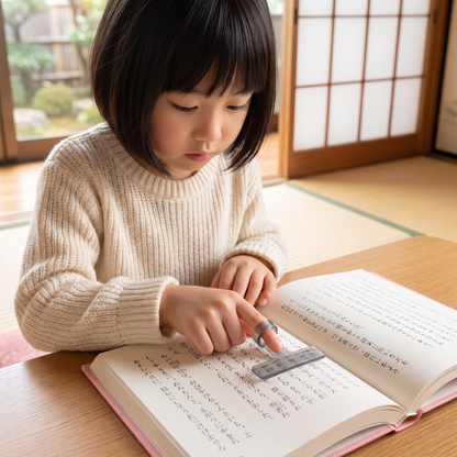 子ども用フィンガー読書ガイド – 透明な行読みガイド