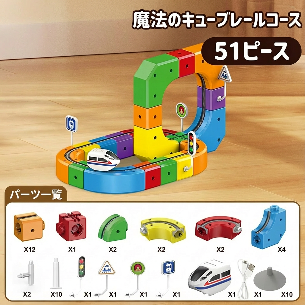 魔法のキューブレールコース 子供のおもちゃ
