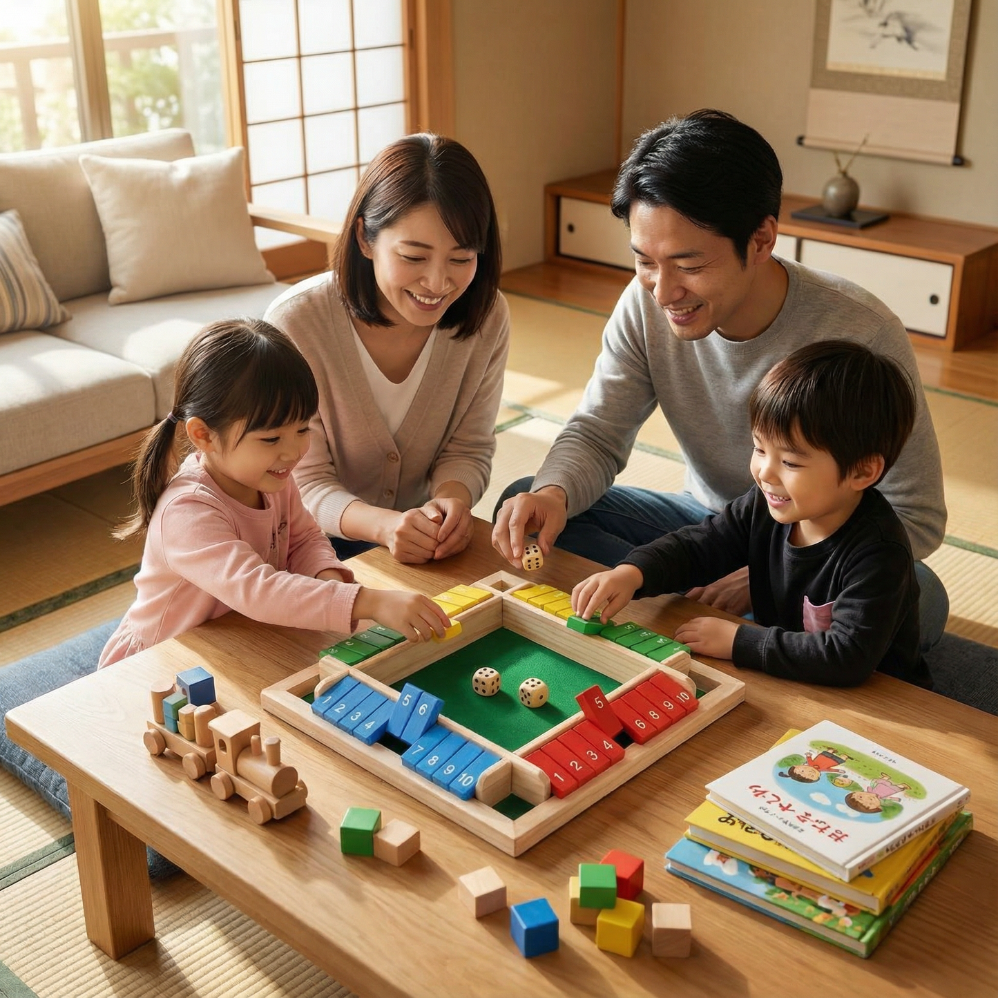 シャット・ザ・ボックス ファミリー折りたたみゲーム 4人用セット