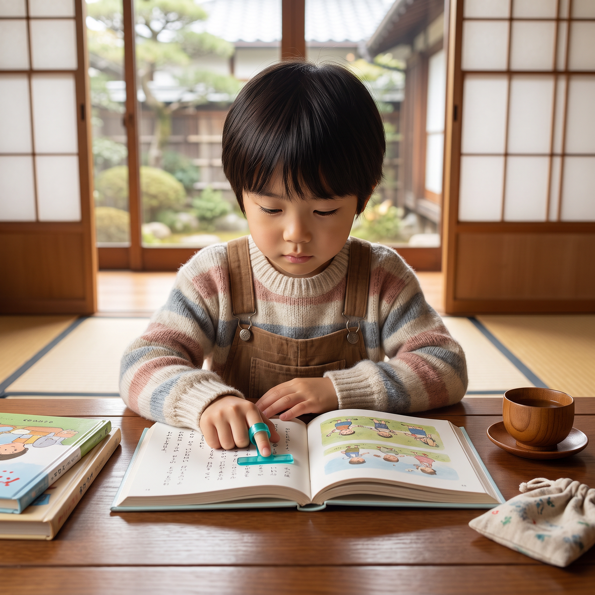 子ども用フィンガー読書ガイド – 透明な行読みガイド