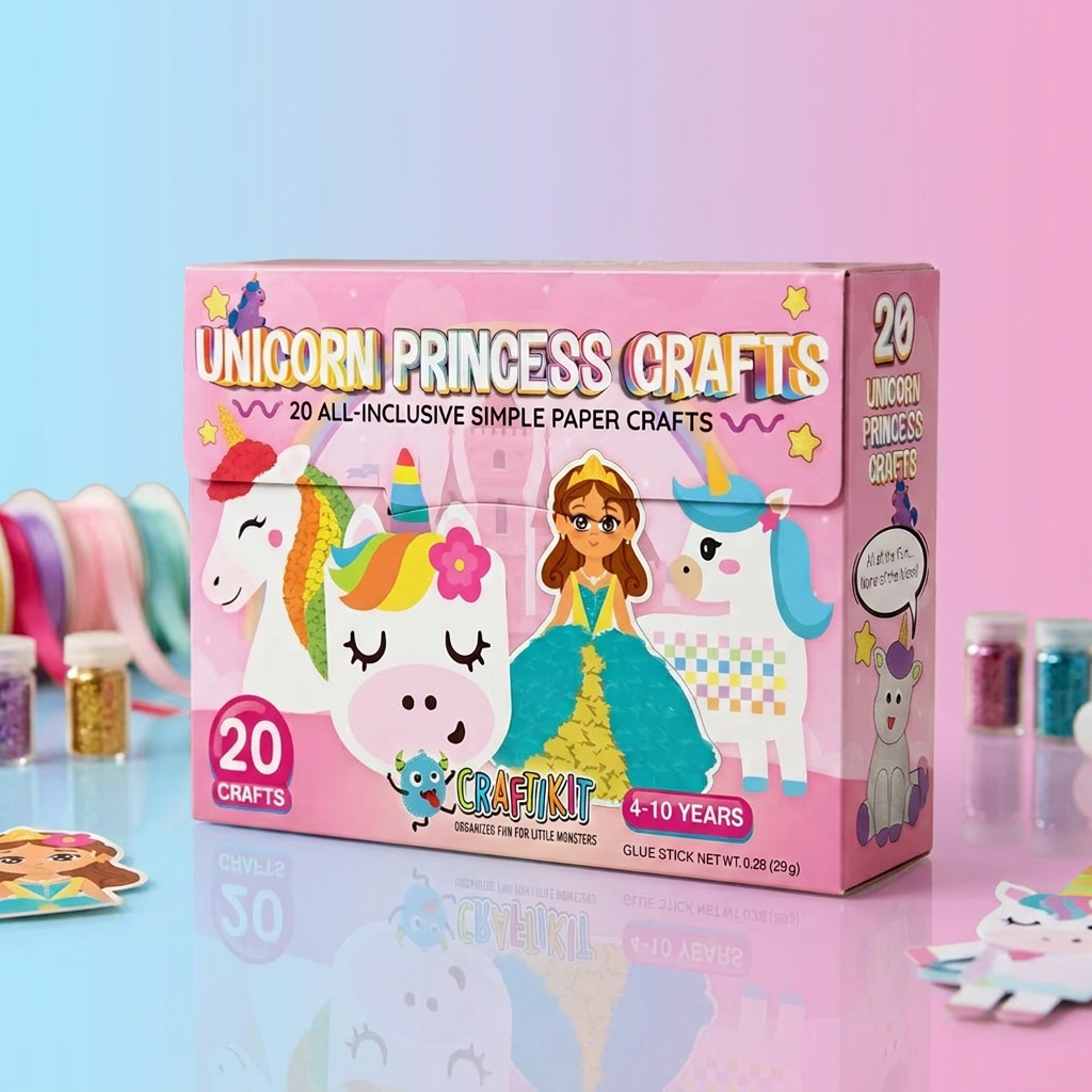 3～10歳向け 子ども工作ボックス｜DIYペーパークラフト20作品セット（のり・テープ・封筒付き）