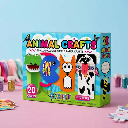 3～10歳向け 子ども工作ボックス｜DIYペーパークラフト20作品セット（のり・テープ・封筒付き）