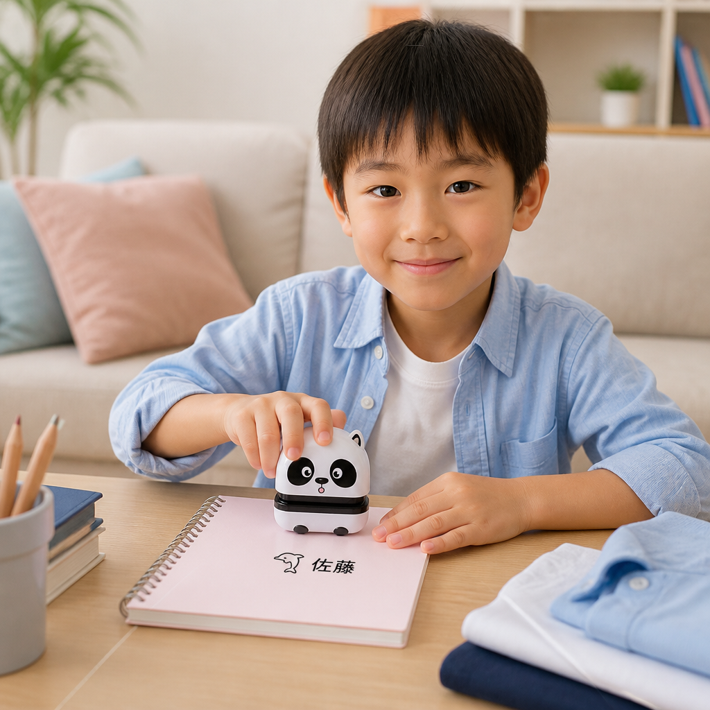 子ども用 パーソナライズ永久ネームスタンプ – 衣類＆学用品用