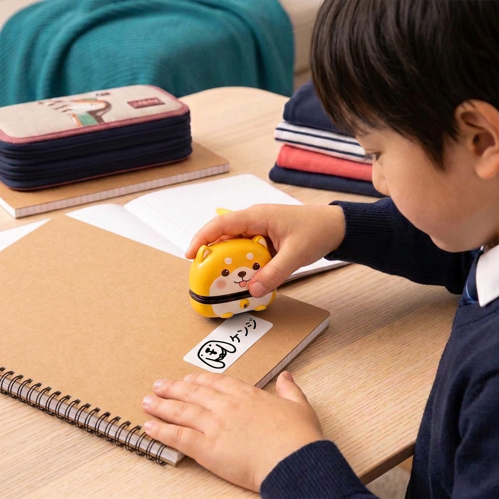 子ども用 パーソナライズ永久ネームスタンプ – 衣類＆学用品用