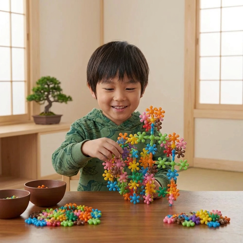 モンテッソーリ梅の花型積み木セット