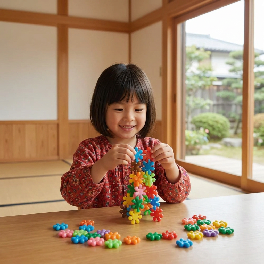 モンテッソーリ梅の花型積み木セット
