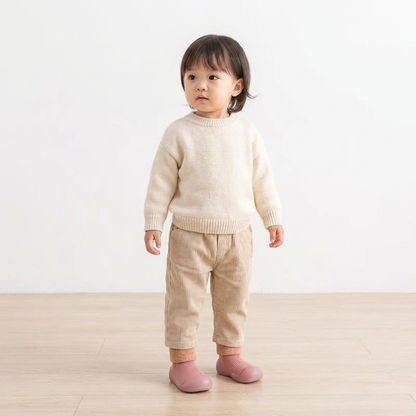 赤ちゃん用あったか歩行練習ソックスシューズ 柔らかく滑りにくいソール付き