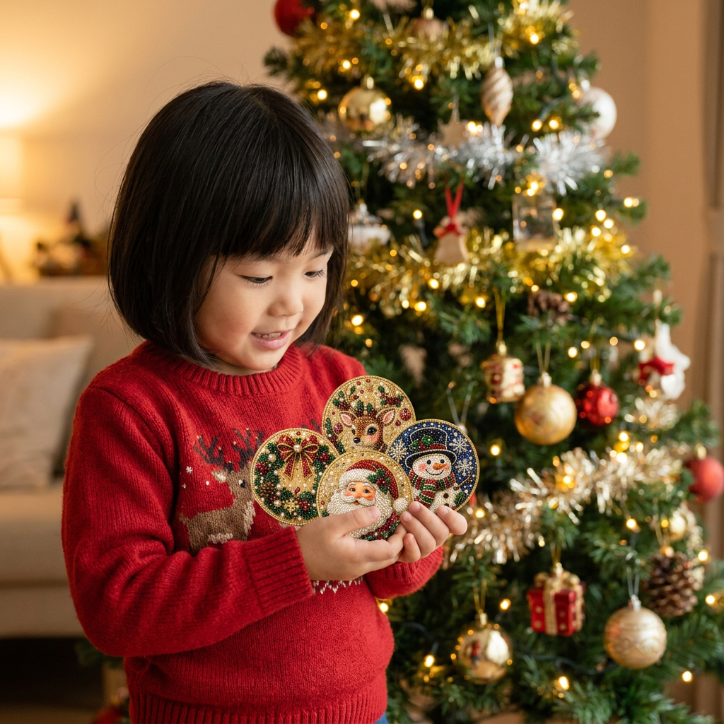 DIYクリスマス木製オーナメント ダイヤモンドペインティングキット