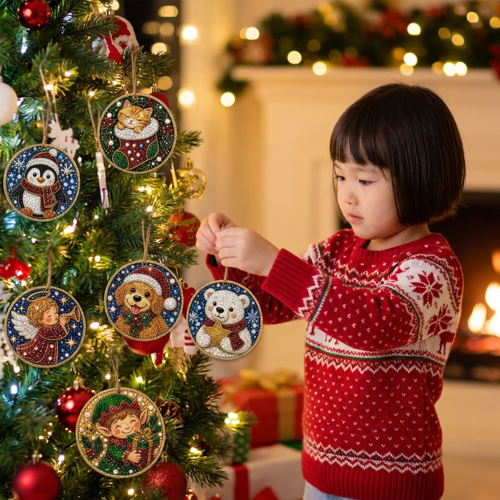 DIYクリスマス木製オーナメント ダイヤモンドペインティングキット