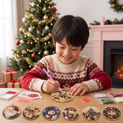 DIYクリスマス木製オーナメント ダイヤモンドペインティングキット