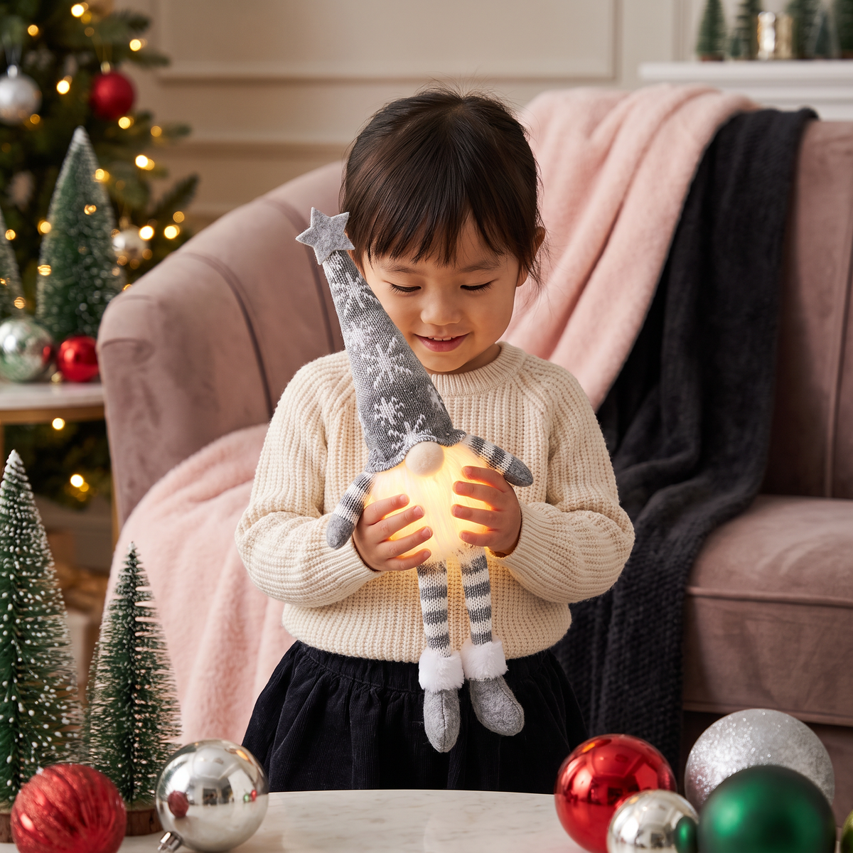 LEDライト付きクリスマスノームデコレーション