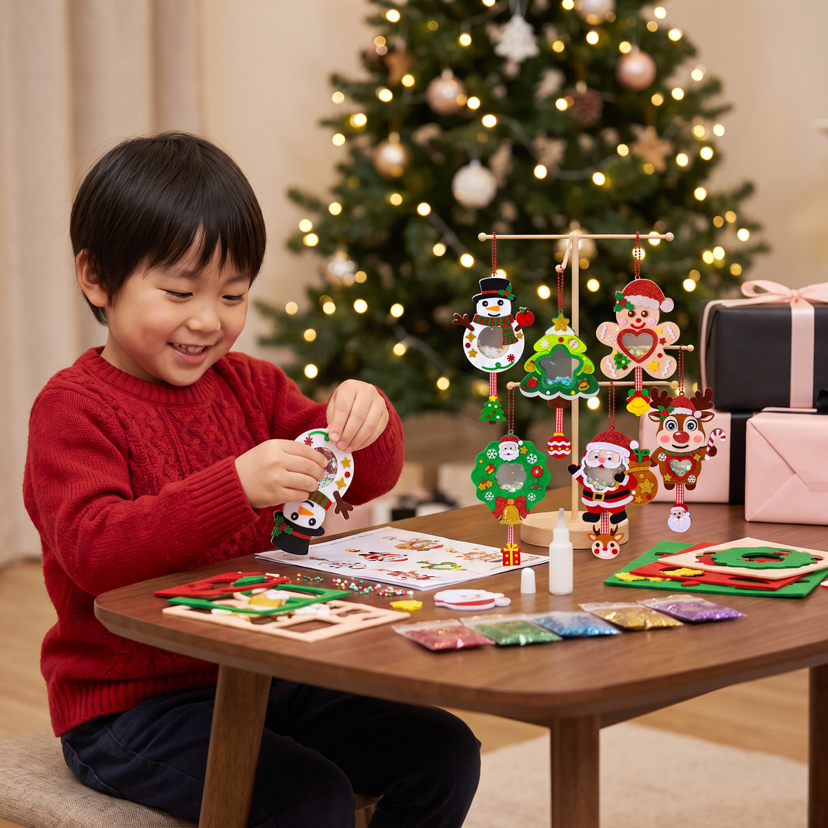 子ども向けDIYクリスマスシェイカーオーナメント手作りキット