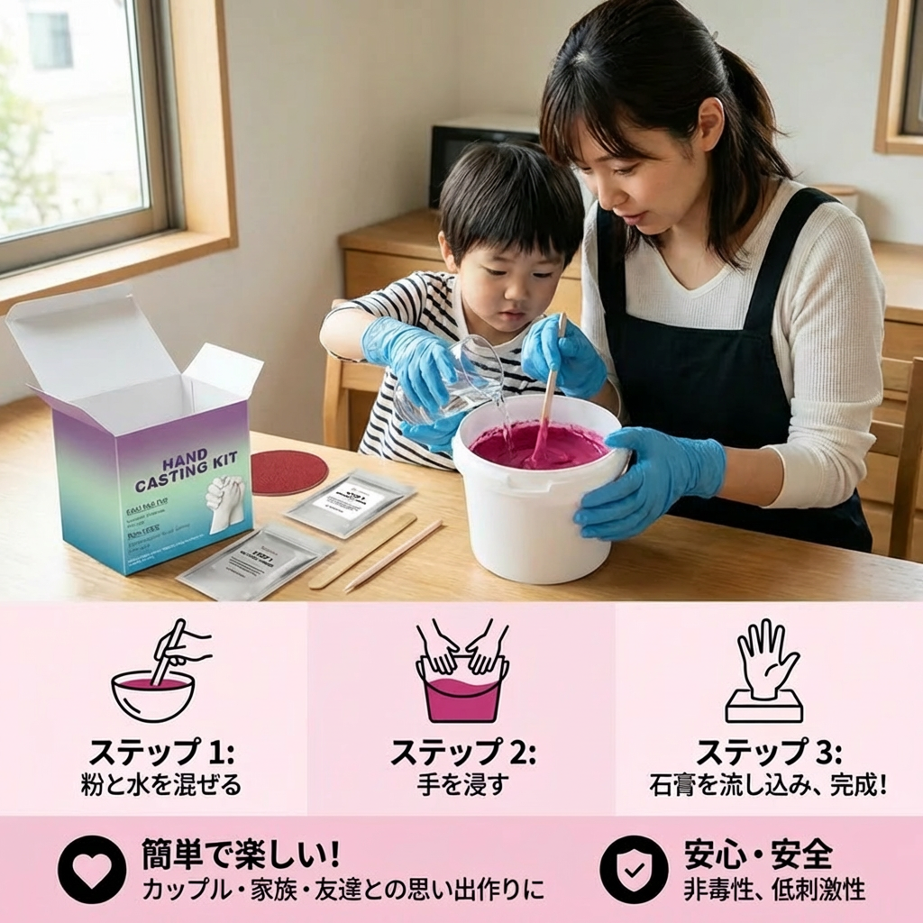 家族＆カップル向けハンドプリントセット – 3D石膏メモリーキット