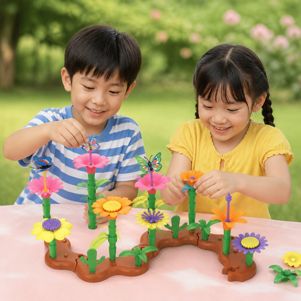 子ども用フラワーガーデン組み立ておもちゃ – 小さなガーデナーのための創造的な植栽＆学習プレイセット