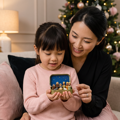 箱入りミニクリスマス降誕セット – 手描きのクリスマスフィギュアセット