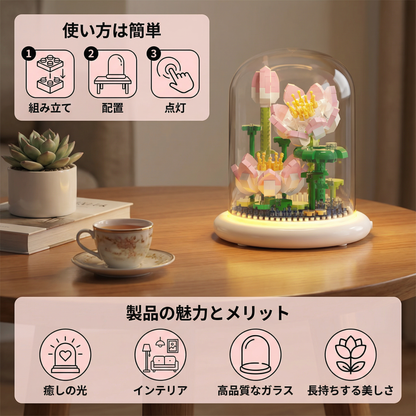ガラス入りエレガントなブロックフラワー