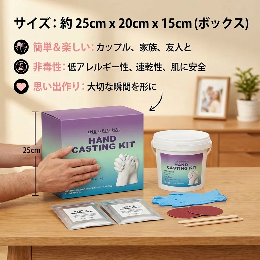 家族＆カップル向けハンドプリントセット – 3D石膏メモリーキット