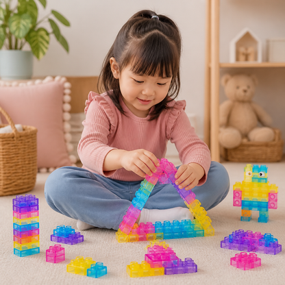 お子様向け感覚遊びソフト積み木セット – やわらかく握って遊べる知育ブロック