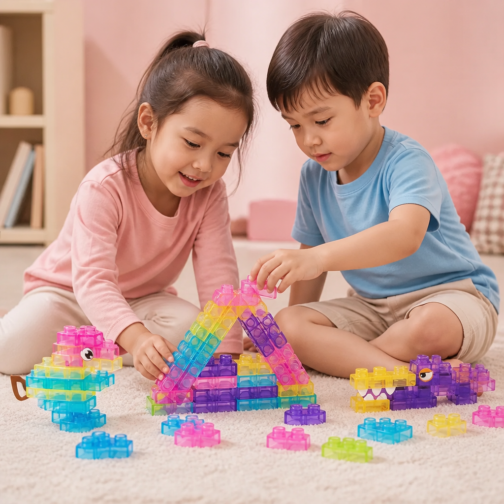 お子様向け感覚遊びソフト積み木セット – やわらかく握って遊べる知育ブロック