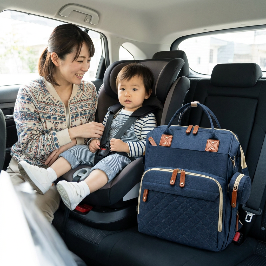 3-in-1 トラベルおむつバックパック with 折りたたみベビーベッド – 外出先の親に最適