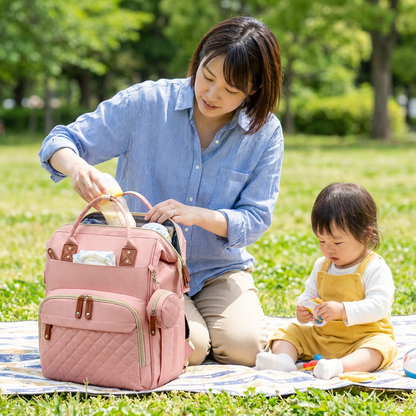 3-in-1 トラベルおむつバックパック with 折りたたみベビーベッド – 外出先の親に最適