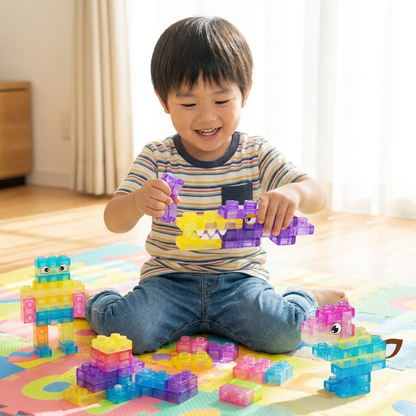 お子様向け感覚遊びソフト積み木セット – やわらかく握って遊べる知育ブロック