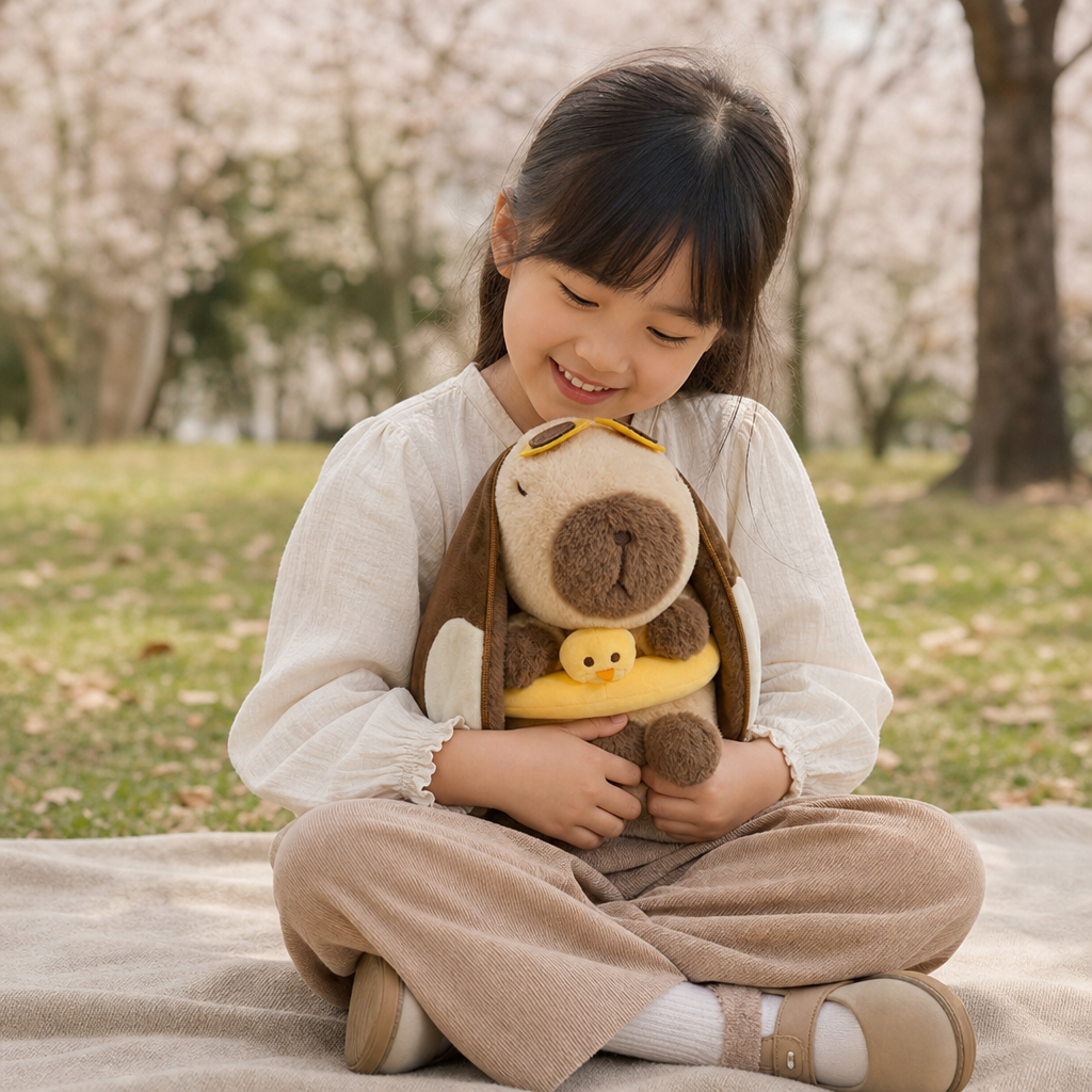 呼吸するカピバラのぬいぐるみ – ふわふわ柔らかな癒やしの睡眠パートナー