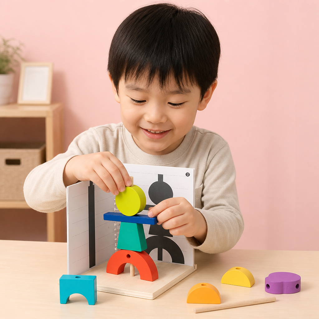 木製3Dシャドーマッチング＆空間認識パズル 子供向け