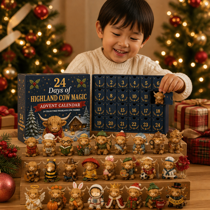 ハイランド牛のコレクションミニフィギュア付き24日間アドベントカレンダー