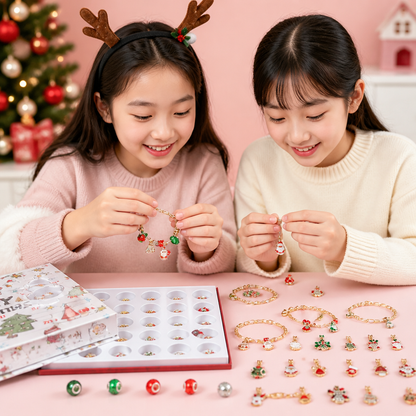 24日間クリスマスブレスレットアドベントカレンダー – 女の子向けDIYジュエリー作りセット