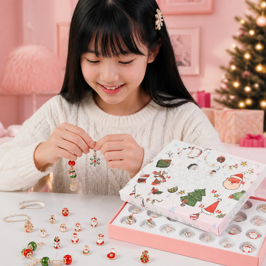 24日間クリスマスブレスレットアドベントカレンダー – 女の子向けDIYジュエリー作りセット