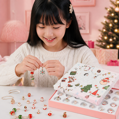 24日間クリスマスブレスレットアドベントカレンダー – 女の子向けDIYジュエリー作りセット