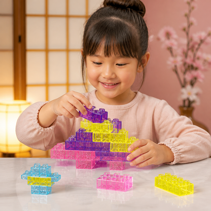 暗闇で光る子供用ぷにぷにジェリーブロック – 安全で柔らかい