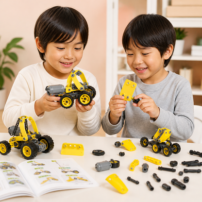 子供向け10in1クリエイティブ電動建設車両組み立てセット